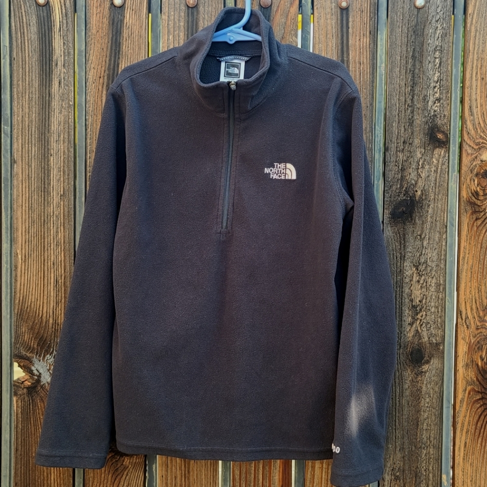 THE NORTH FACE Black Fleece 3/4 Zip Pullover Boys S 7 8 Sweater Top Girls Kids - Picture 10 of 11